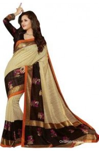 Kajal Sarees Floral Print Mysore Poly Silk Sari
